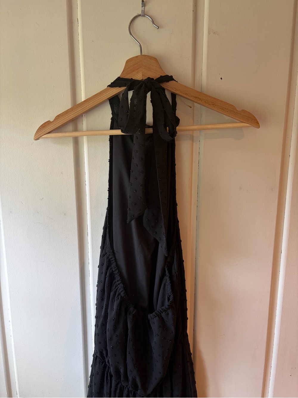 Flowy Black Halter Maxi Dress - Wedding Guest - Picture 3 of 4